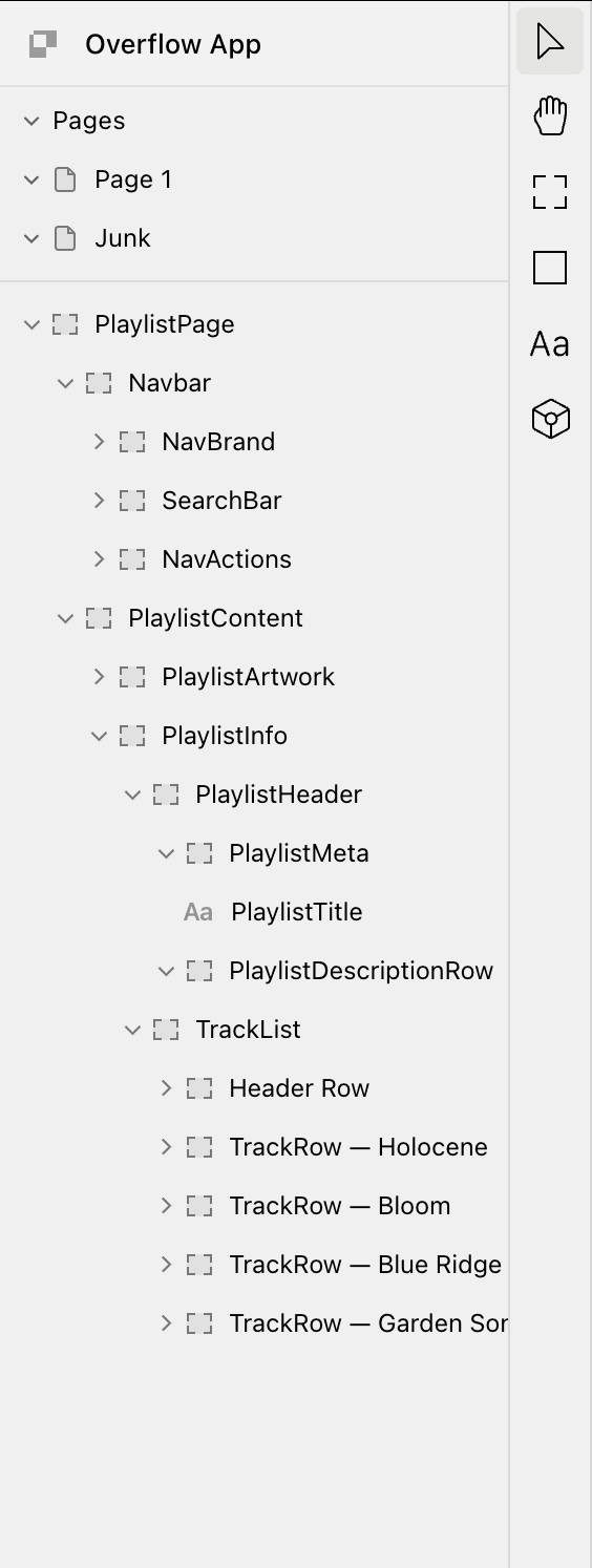 Paper.design left panel — layers, components, and design properties in the HTML/CSS canvas editor