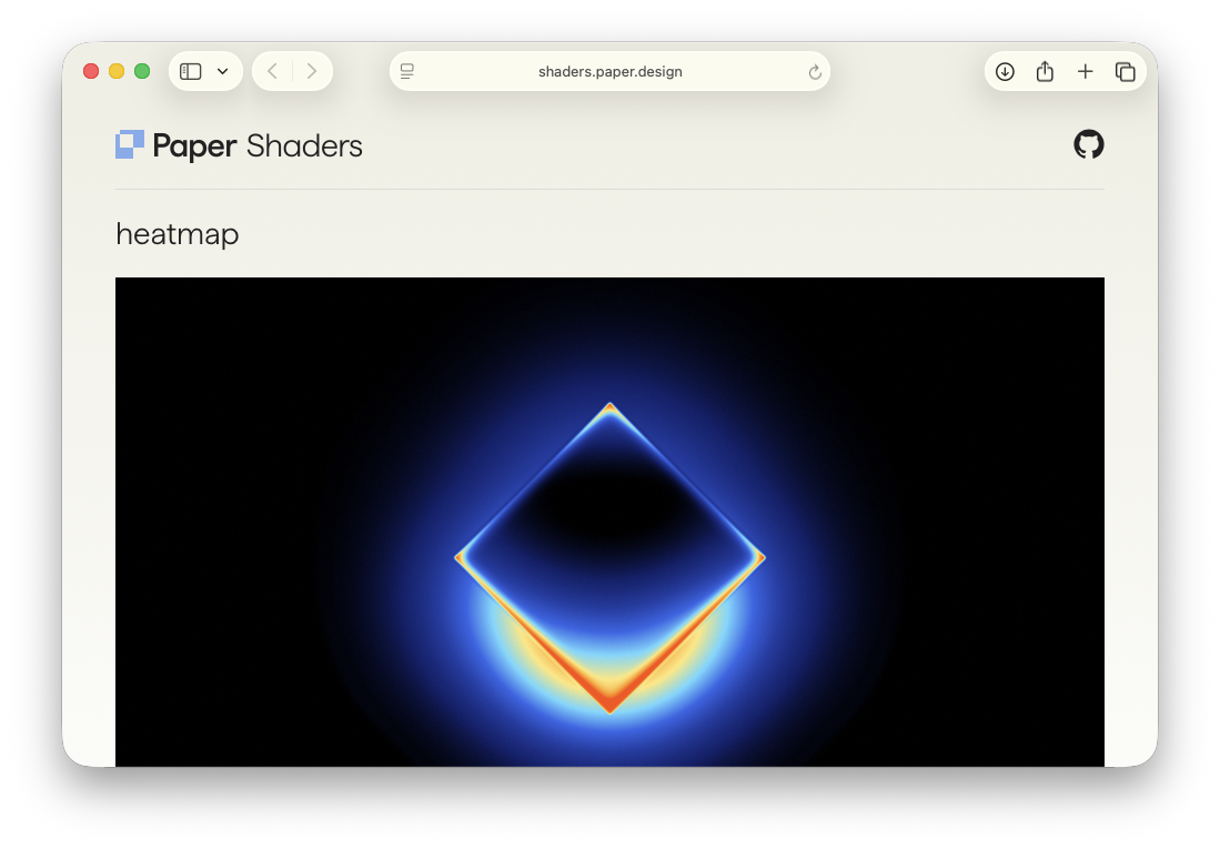 Paper.design heatmap shader inspired by Apple