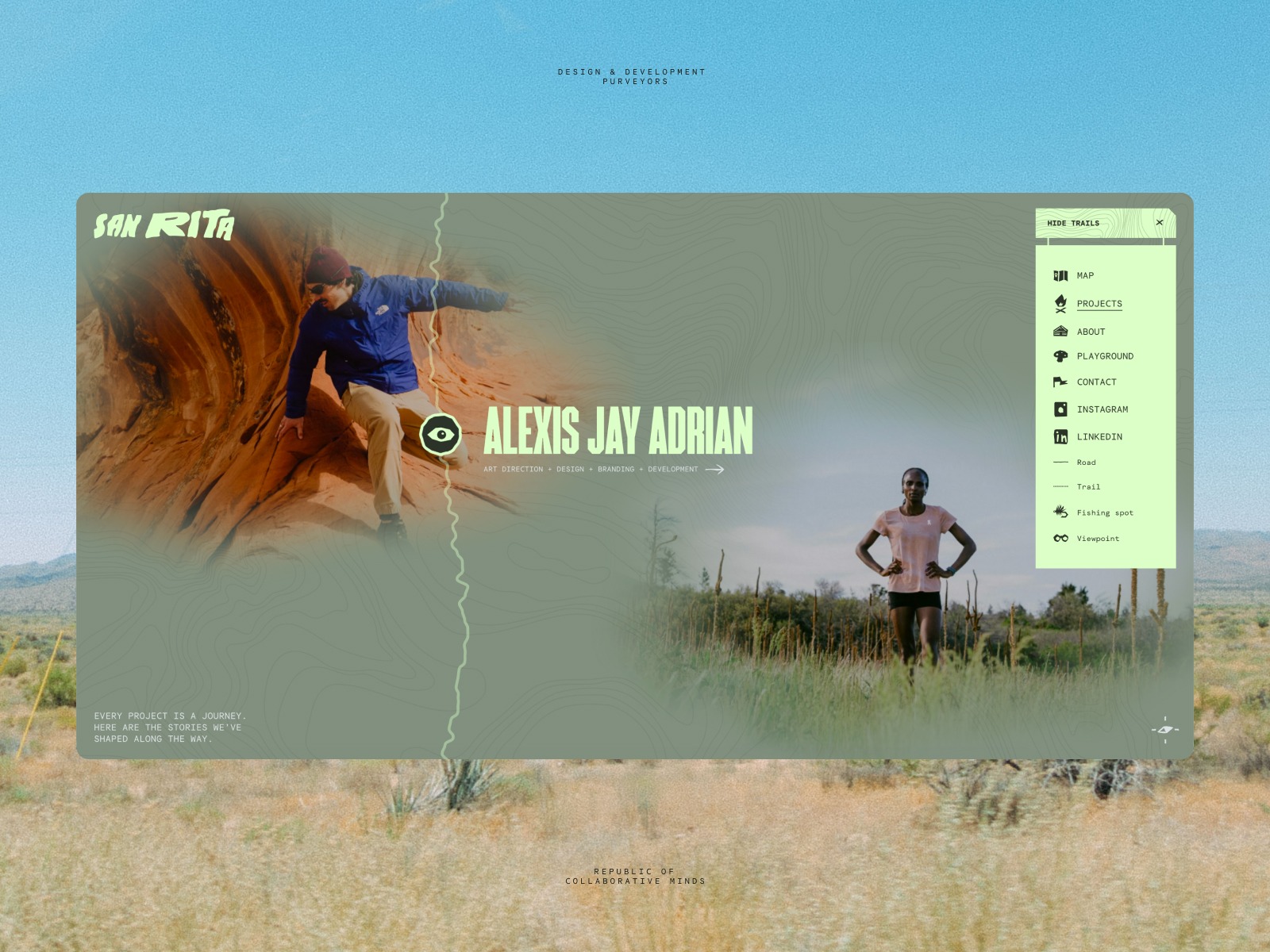 San Rita topographic web design page-by-page layout breakdown