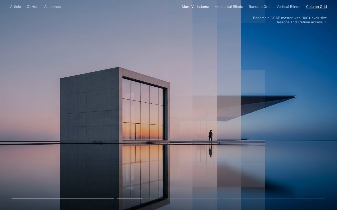SVG mask transitions column grid mid-transition showing structured wave pattern