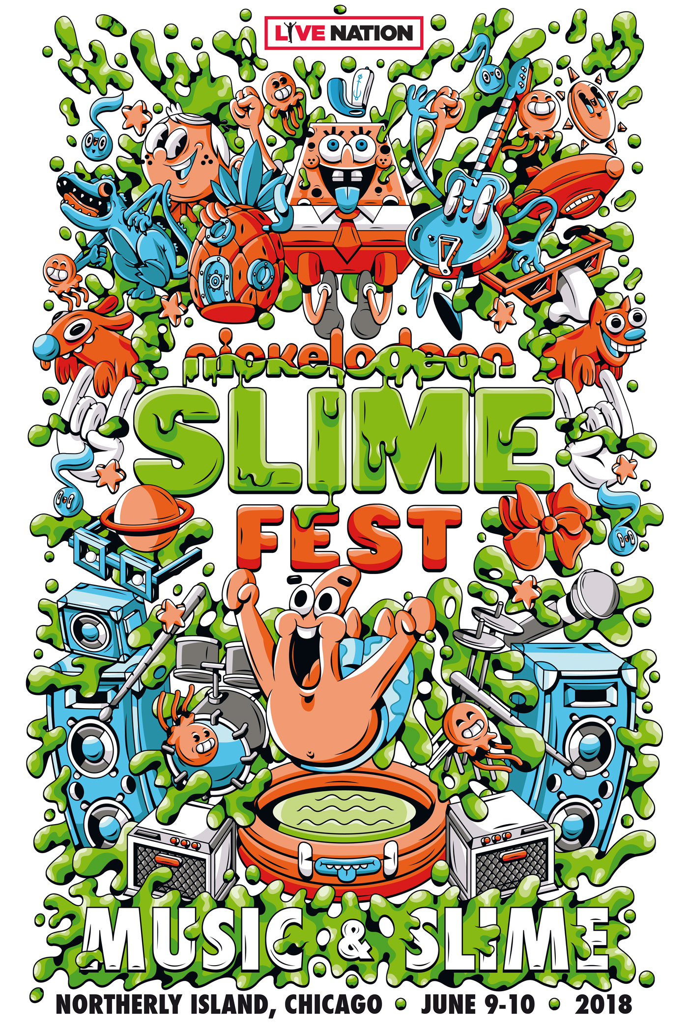 Illustrations, Logos and Icons for Nickelodeon's Slime Fest