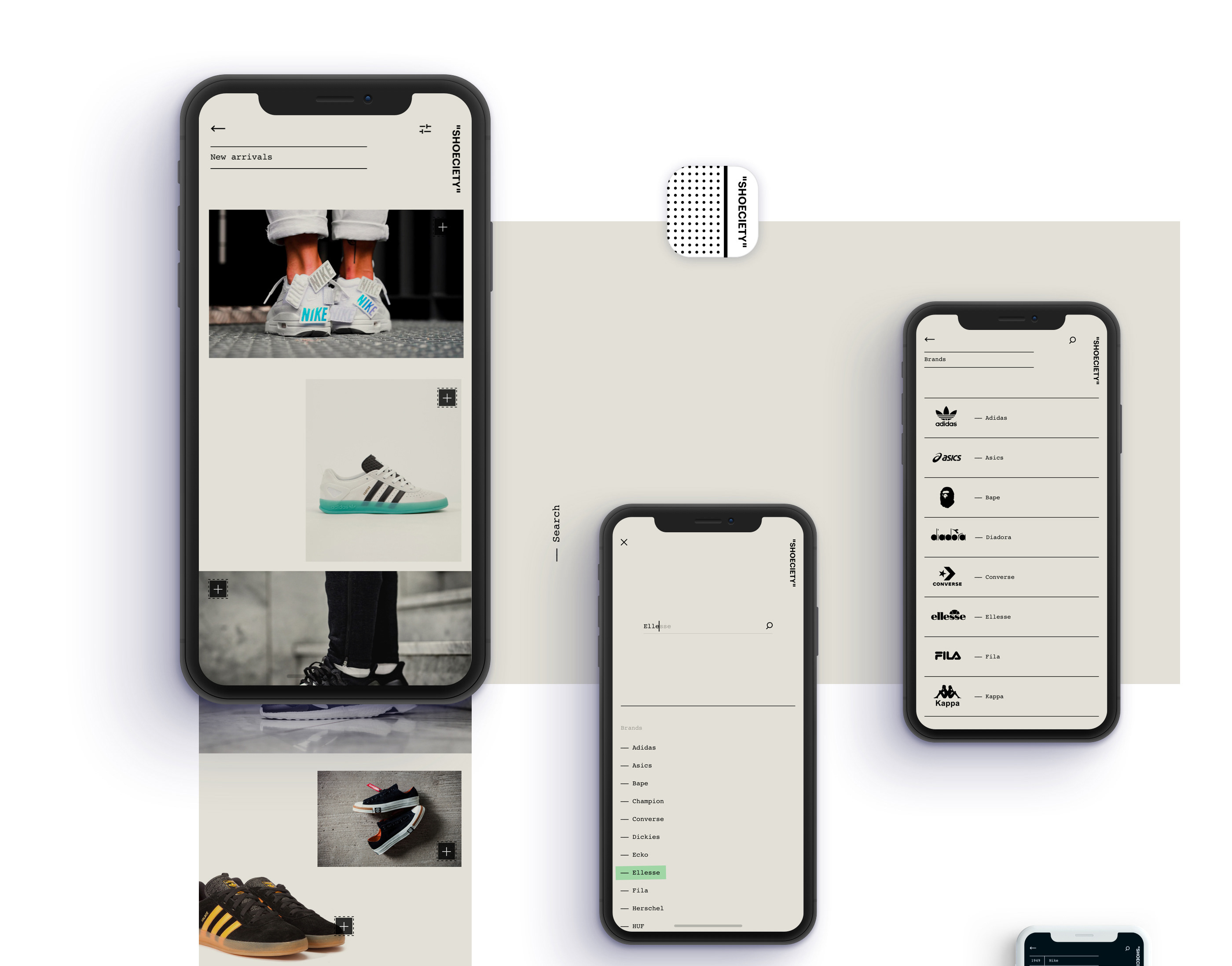 Sleek and Minimalist App Design Concept for Shoeciety 
