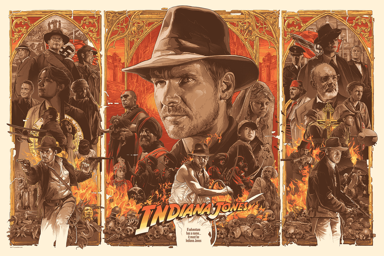 Illustration and Poster Design for Indiana Jones Trilogy 