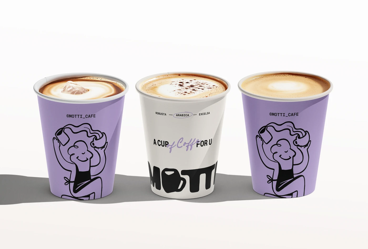 Cafe branding character mascot illustration with warm terracotta palette