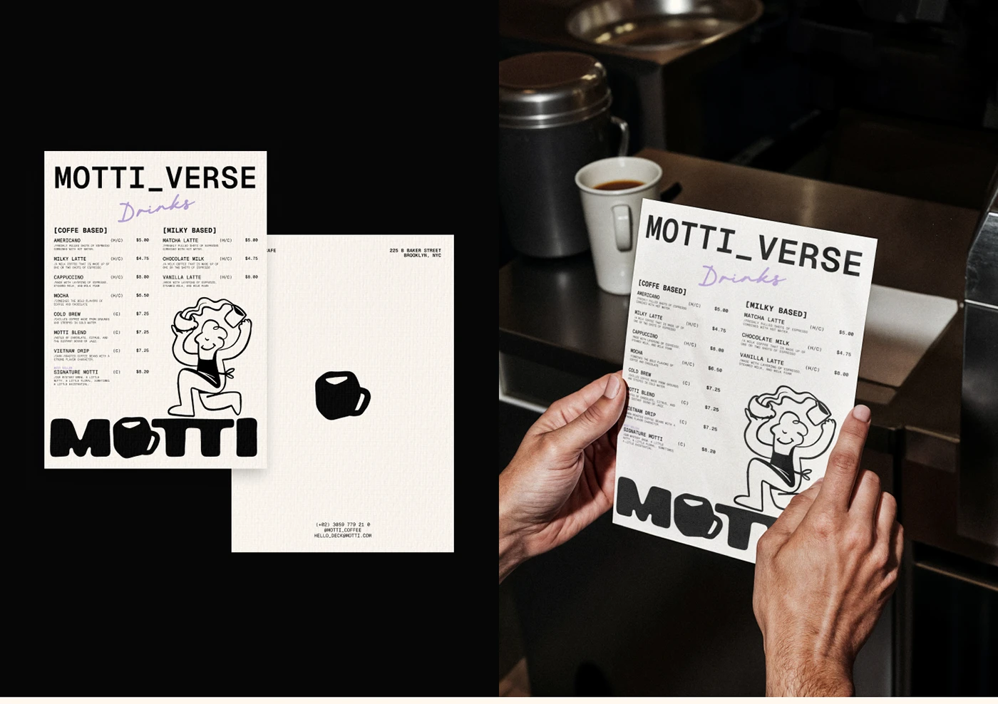 Cafe branding color palette application across touchpoints