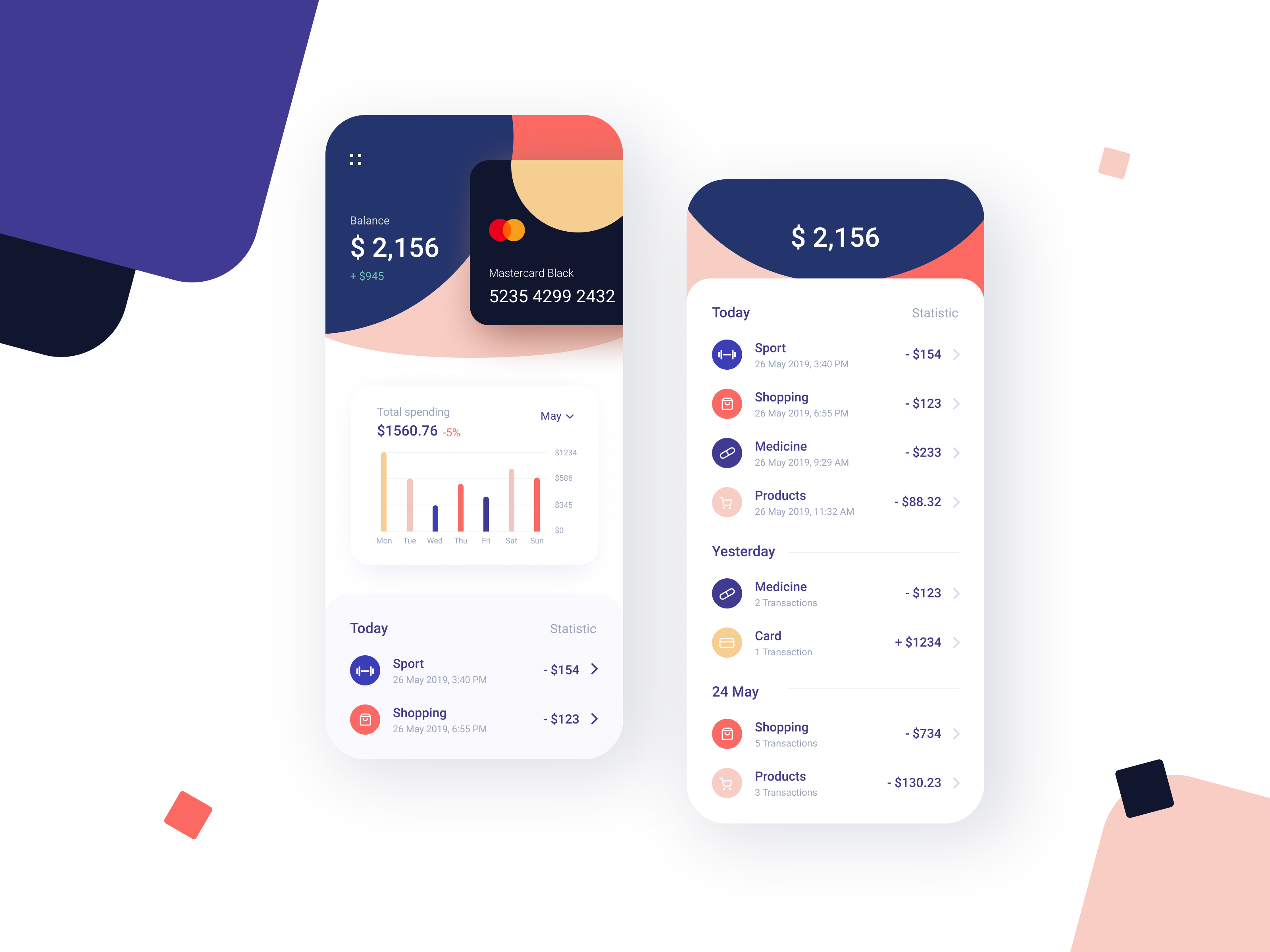 Profile Page screen design idea #88: Banking App Design Inspiration