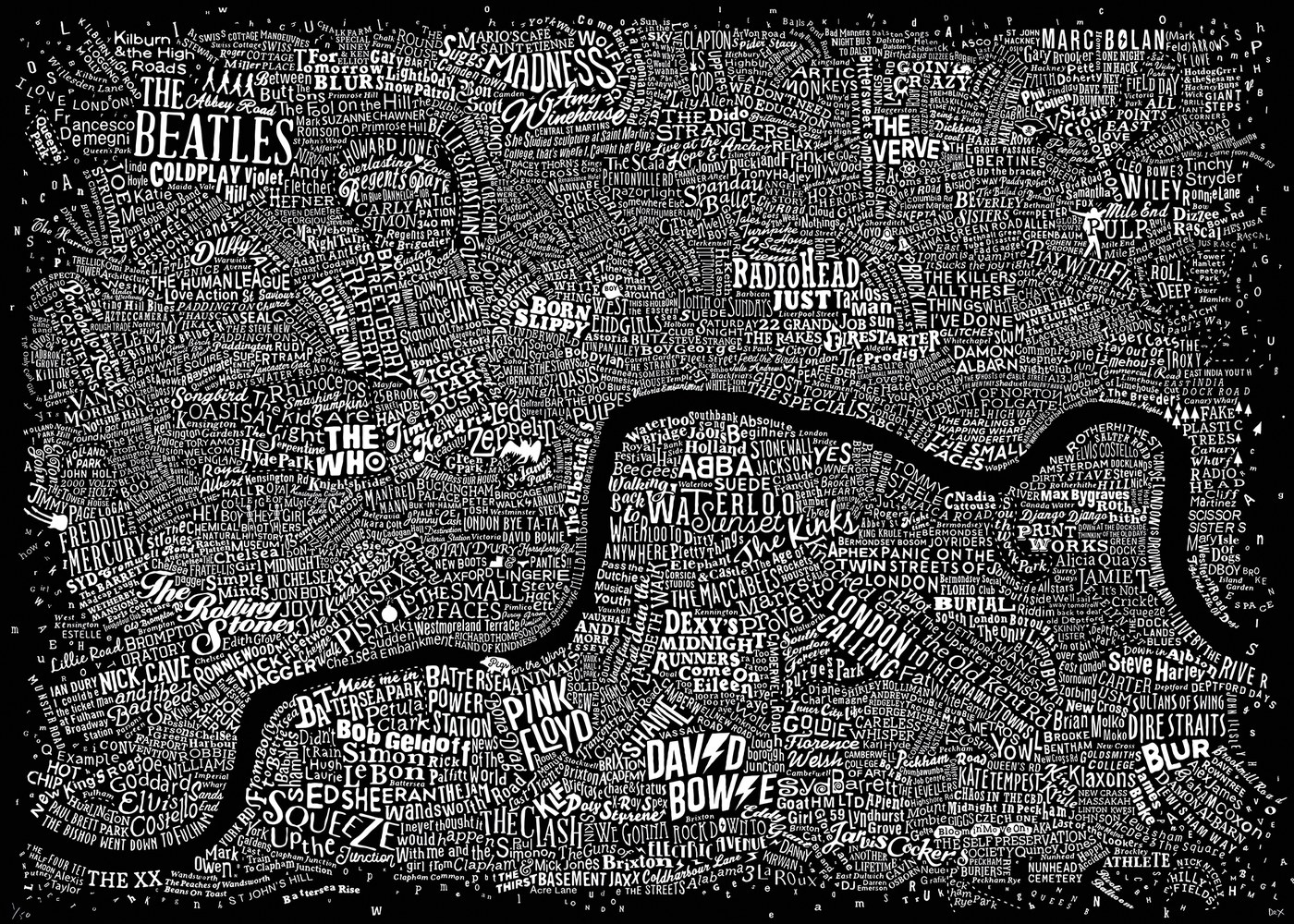 typographic maps of London