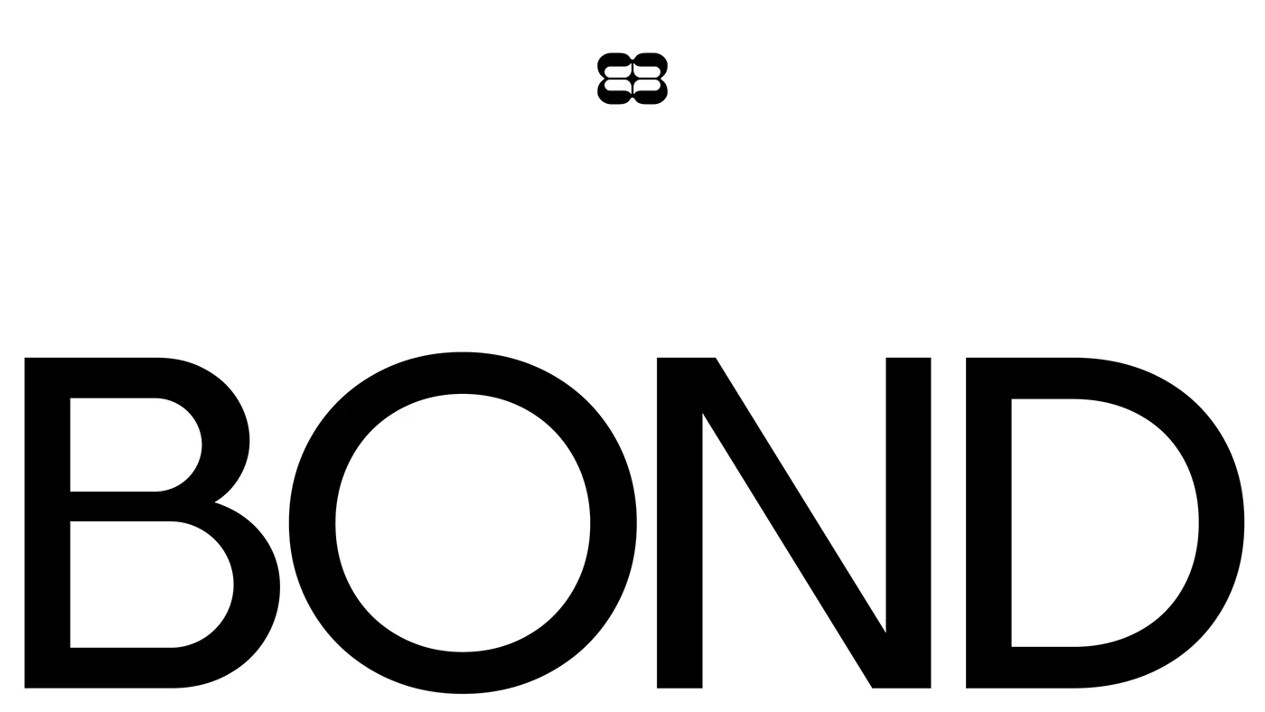 Bond beauty branding monogram and wordmark system