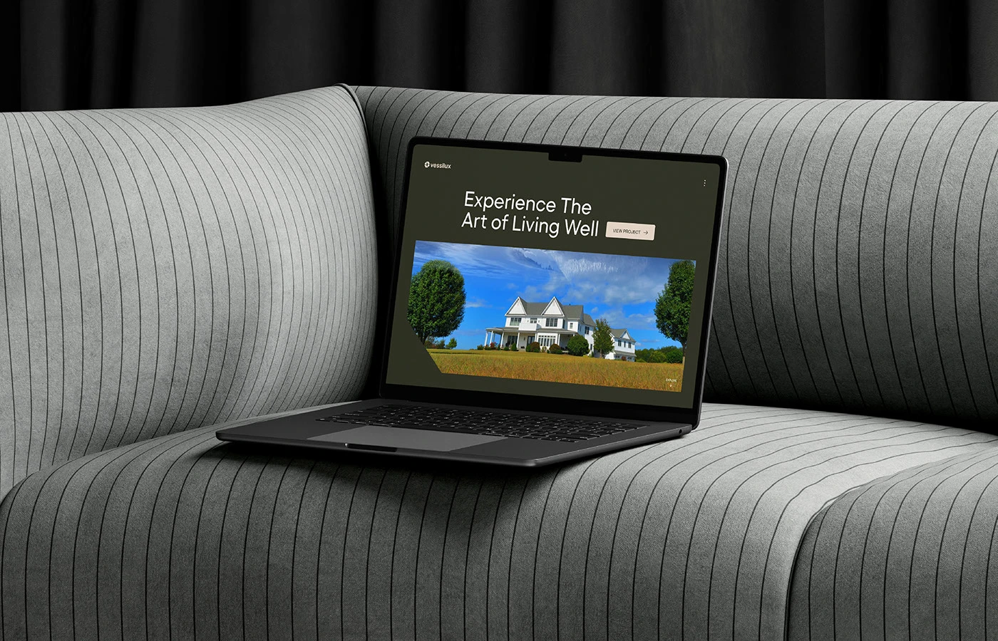 Vessilux signage applied to exterior architecture — luxury real estate branding