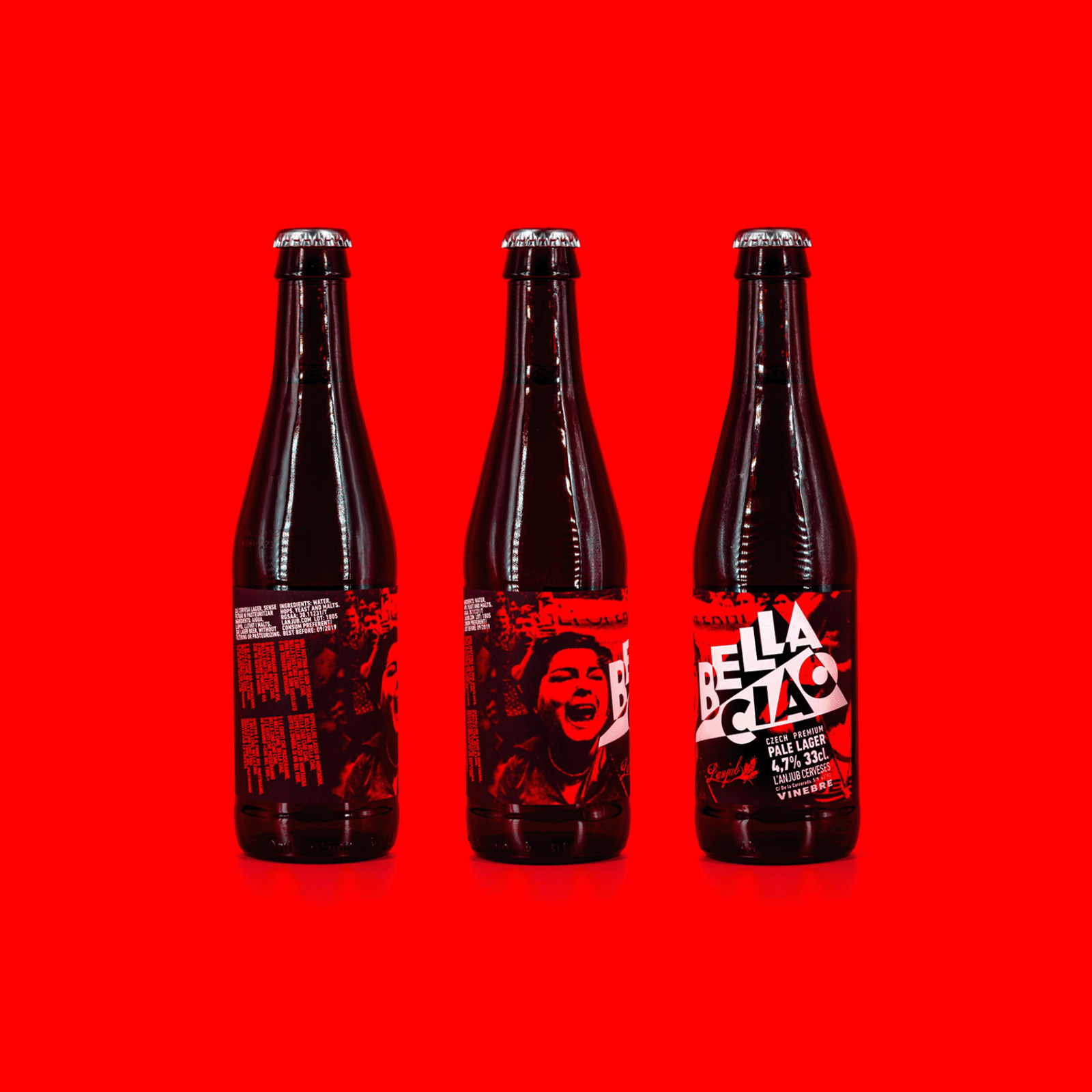 Futurism inspired packaging design for Bella Ciao Craft Beer 