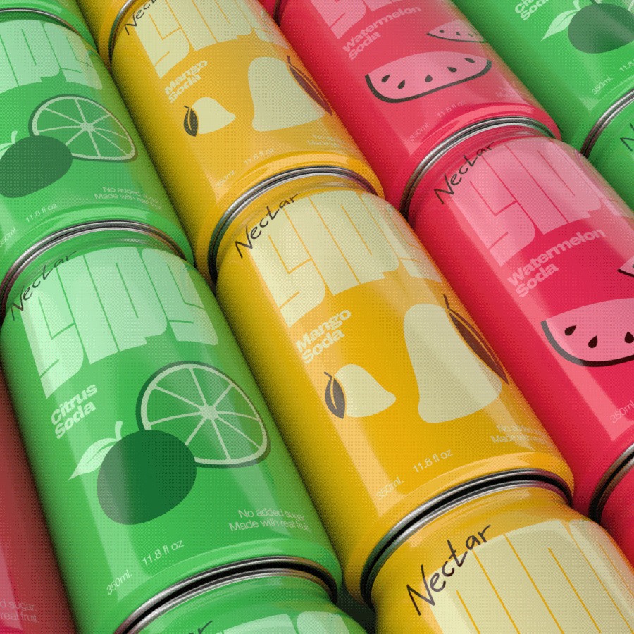 Exploring Bold Flavors with SIPS Soda Packaging Design