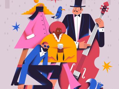 Illustration inspired by travels, books and people, who can make our life amazing and colorful