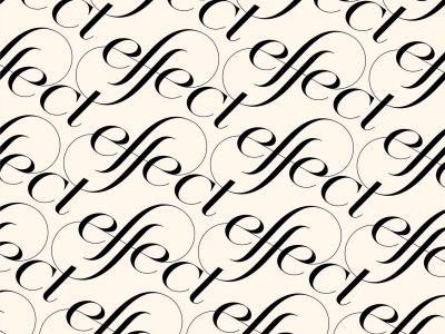 Letters and ligatures creating intricate logo designs