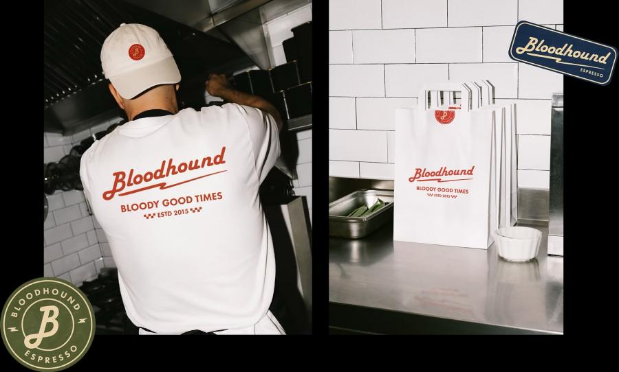 Bloodhound Cafe Branding by Johanna Szpetun T-shirt and Bag