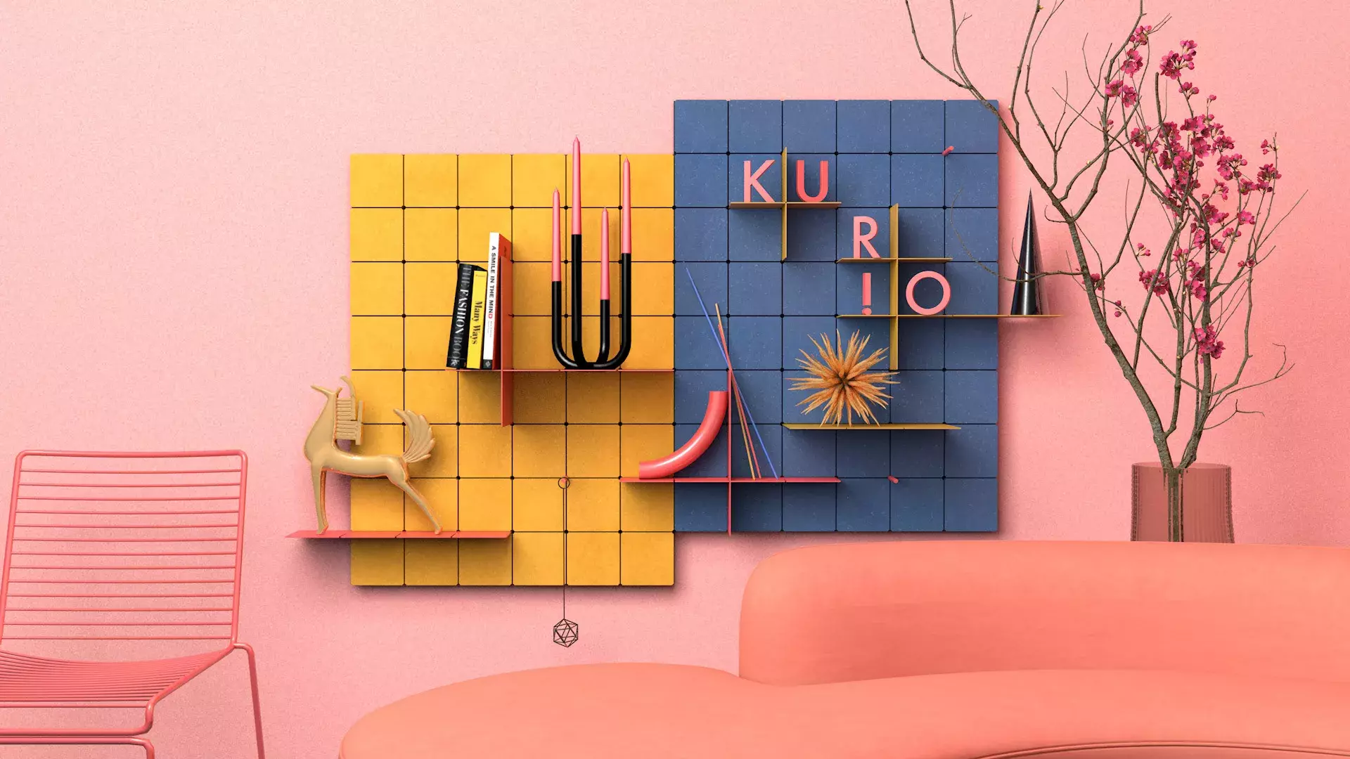 Beautiful Industrial Design for KUR!O Modular Shelving System