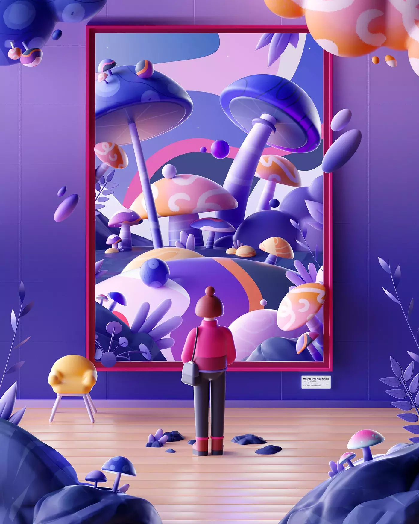 Abstract 3D Illustrations by Mathieu Le Berre