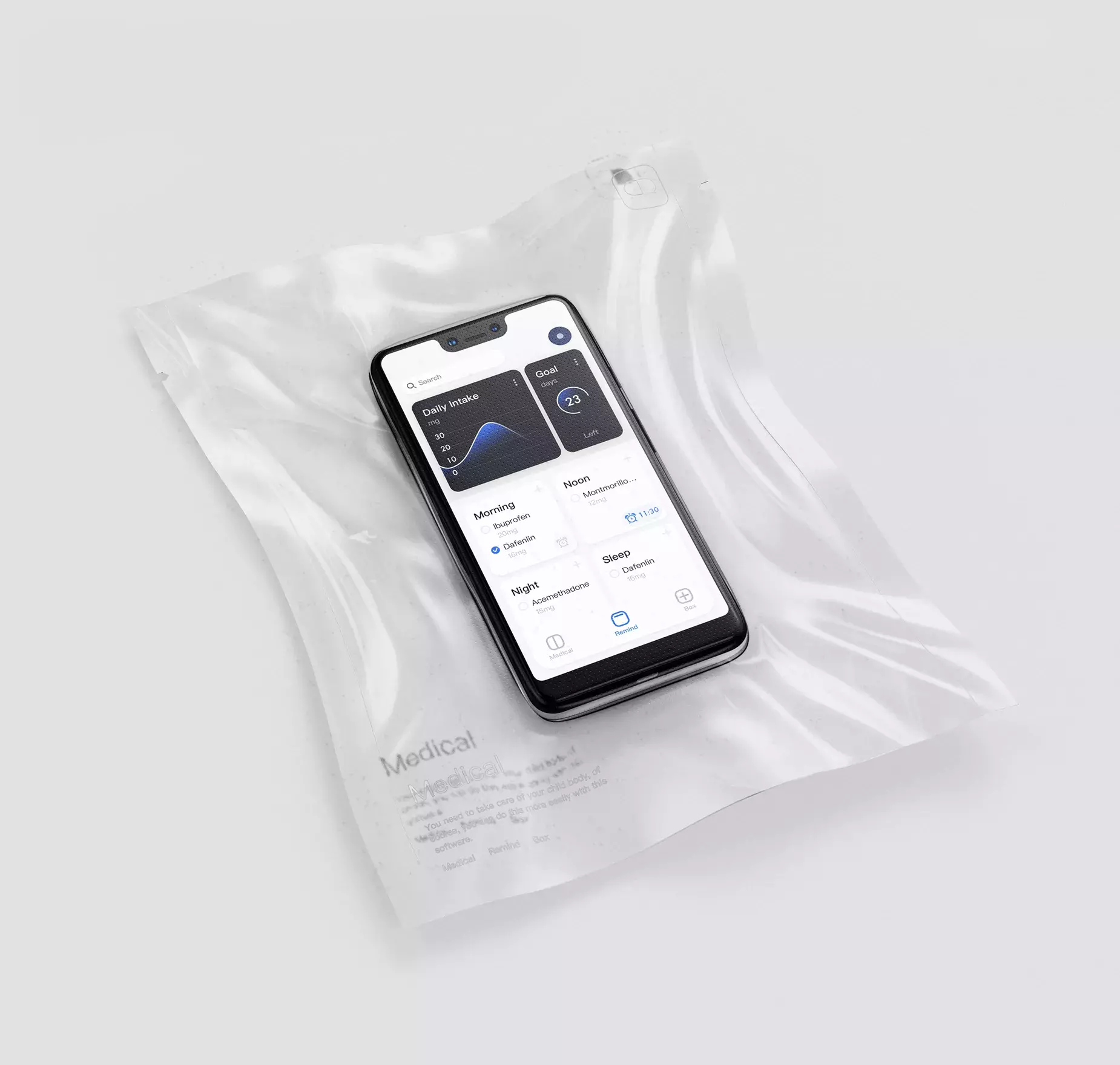 Medical app concept for kids's care, made for parents  