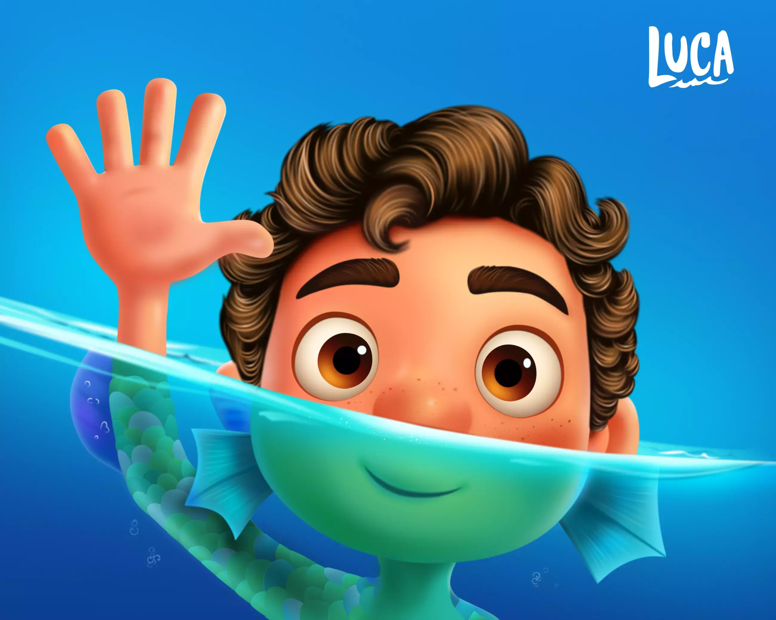 Pixar's Luca Illustration made in Figma