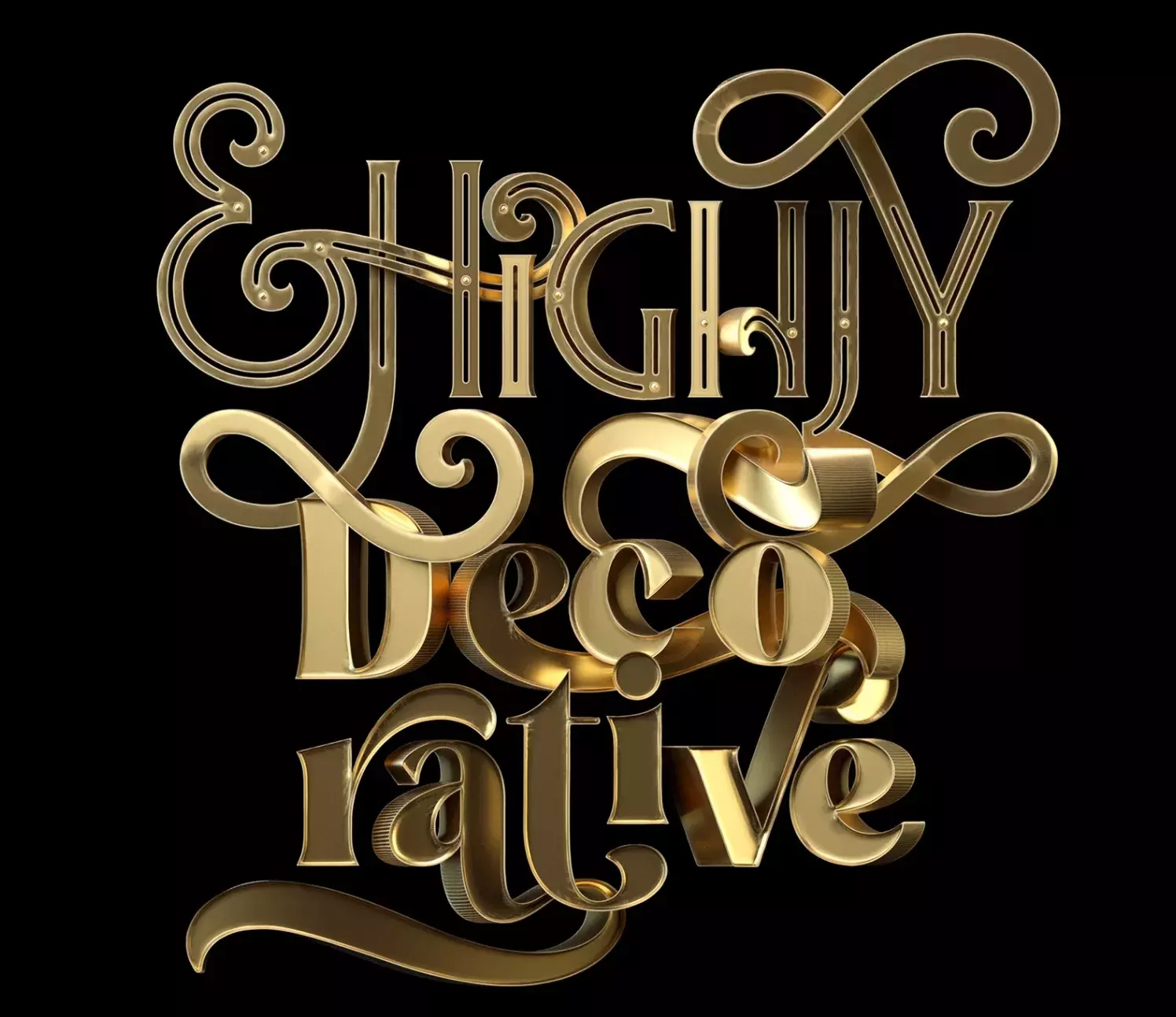 Ornate & Highly Decorative 3D Typography