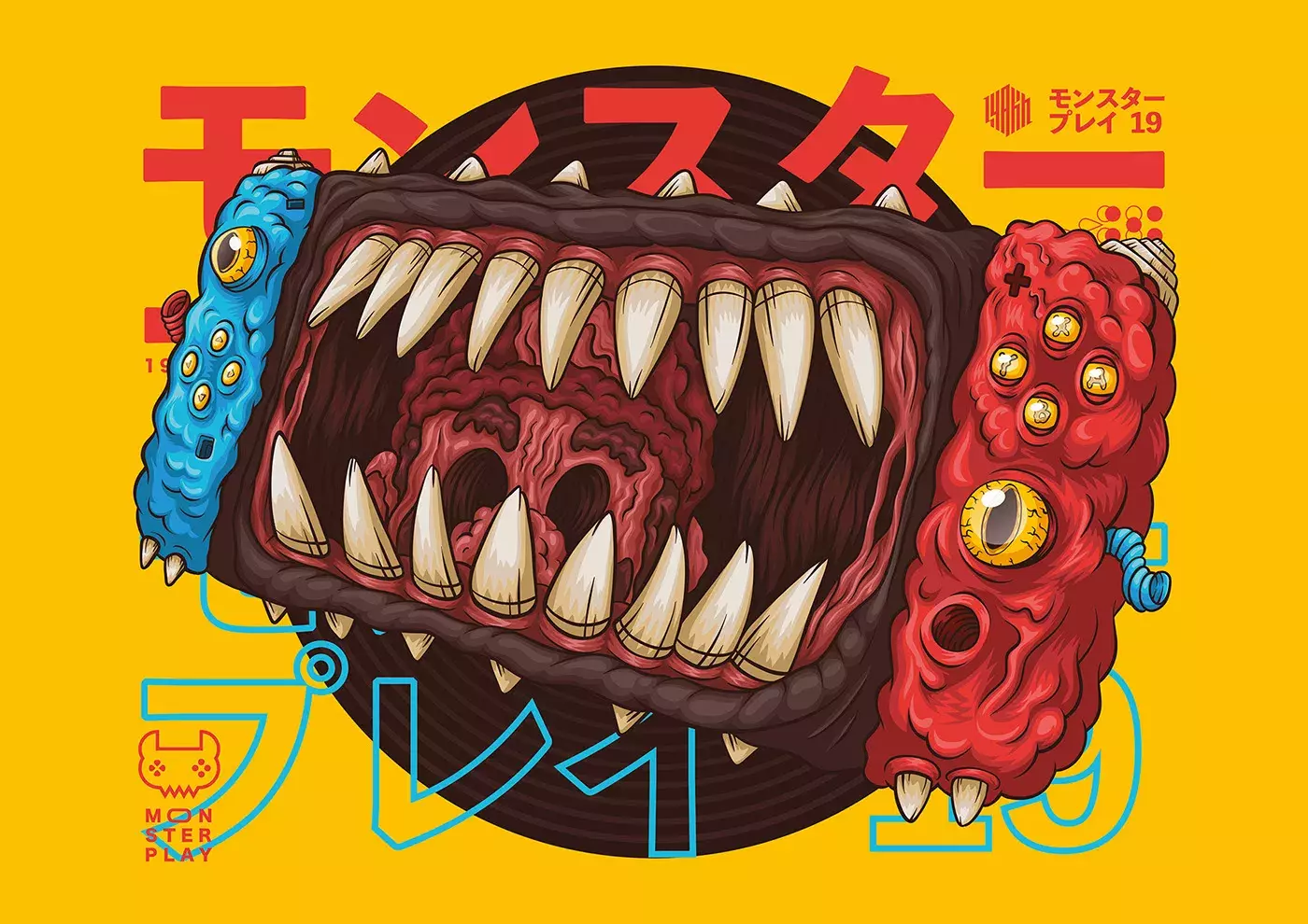 Gamepads turned into Monsters Illustrations