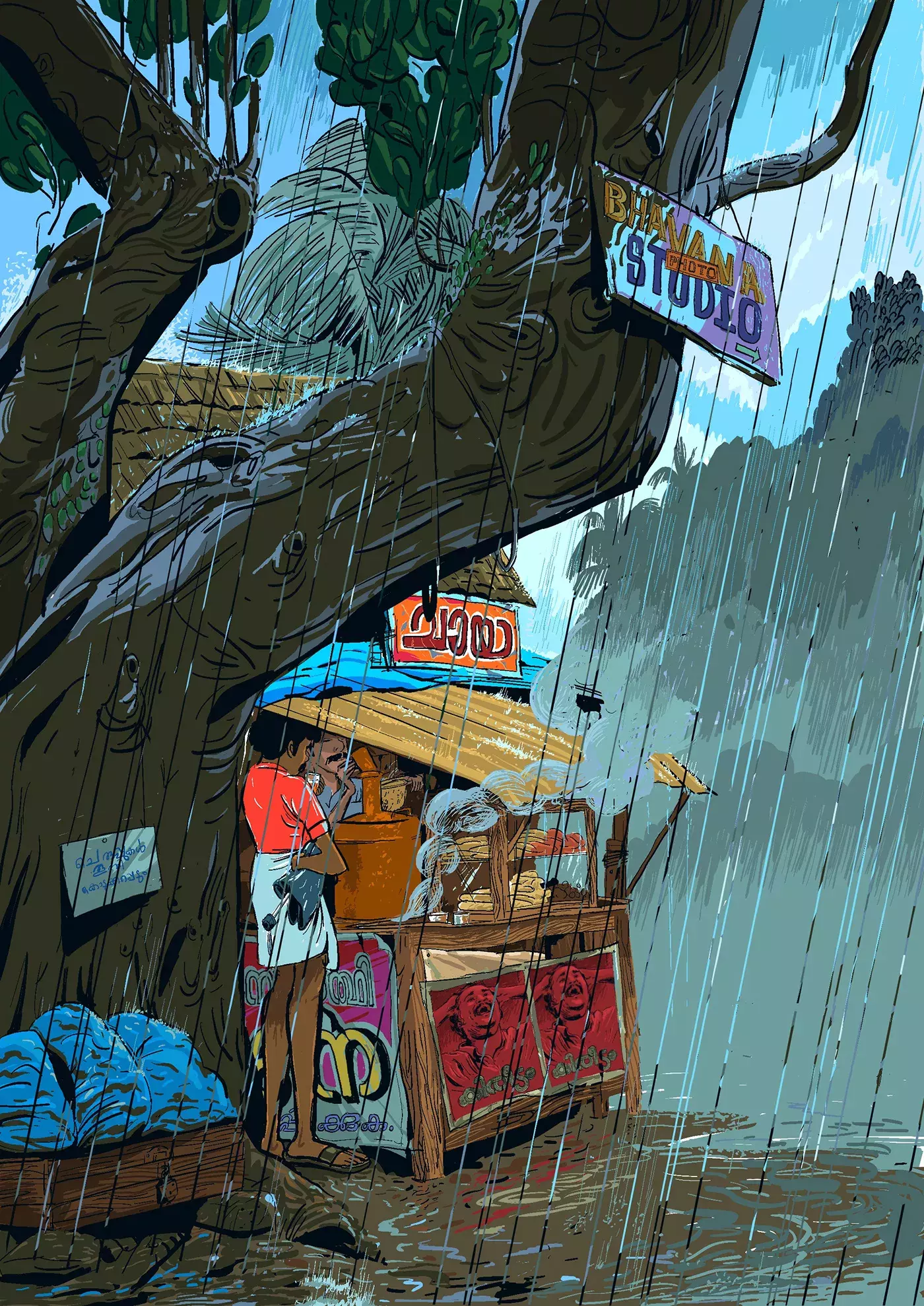 Rain and Life Illustrations by Vipin Das