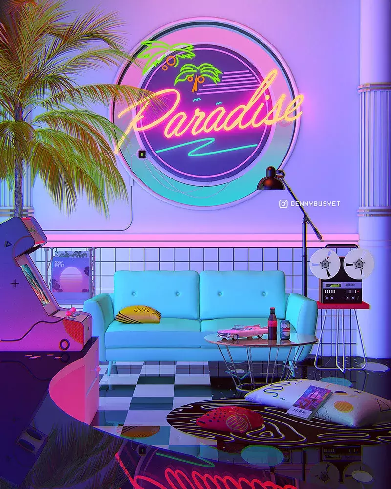 Synthwave Art Scenes by Denny Busyet
