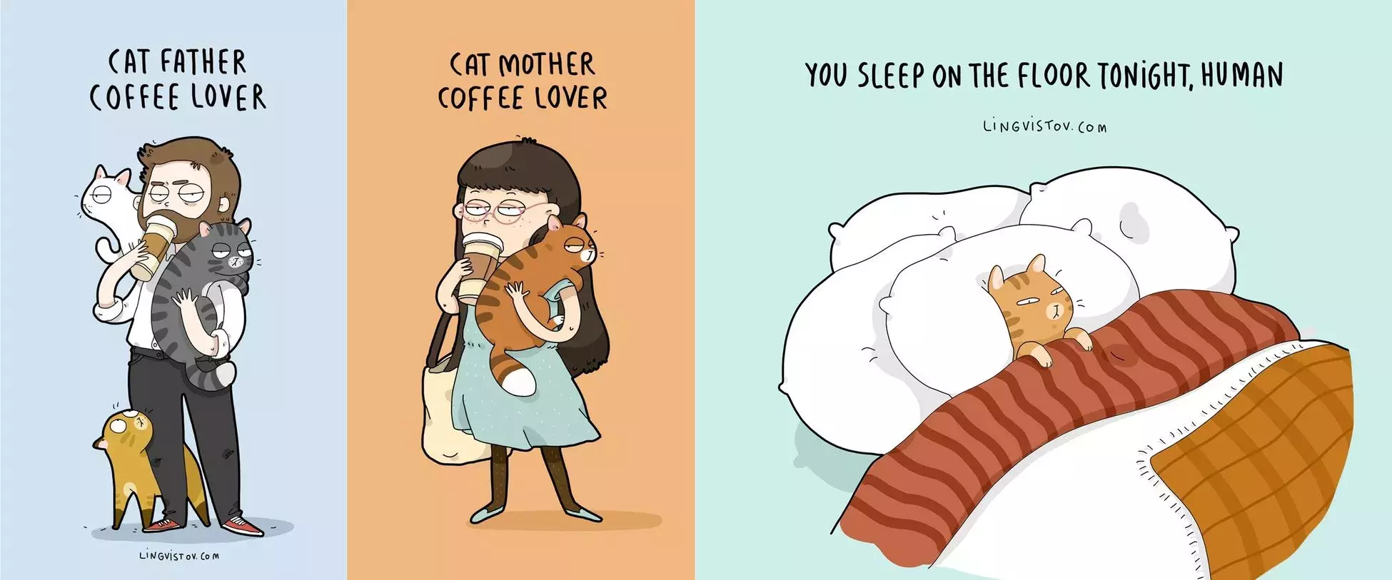 Cat Lovers Rejoice: these illustrations from Lingvistov will make your day