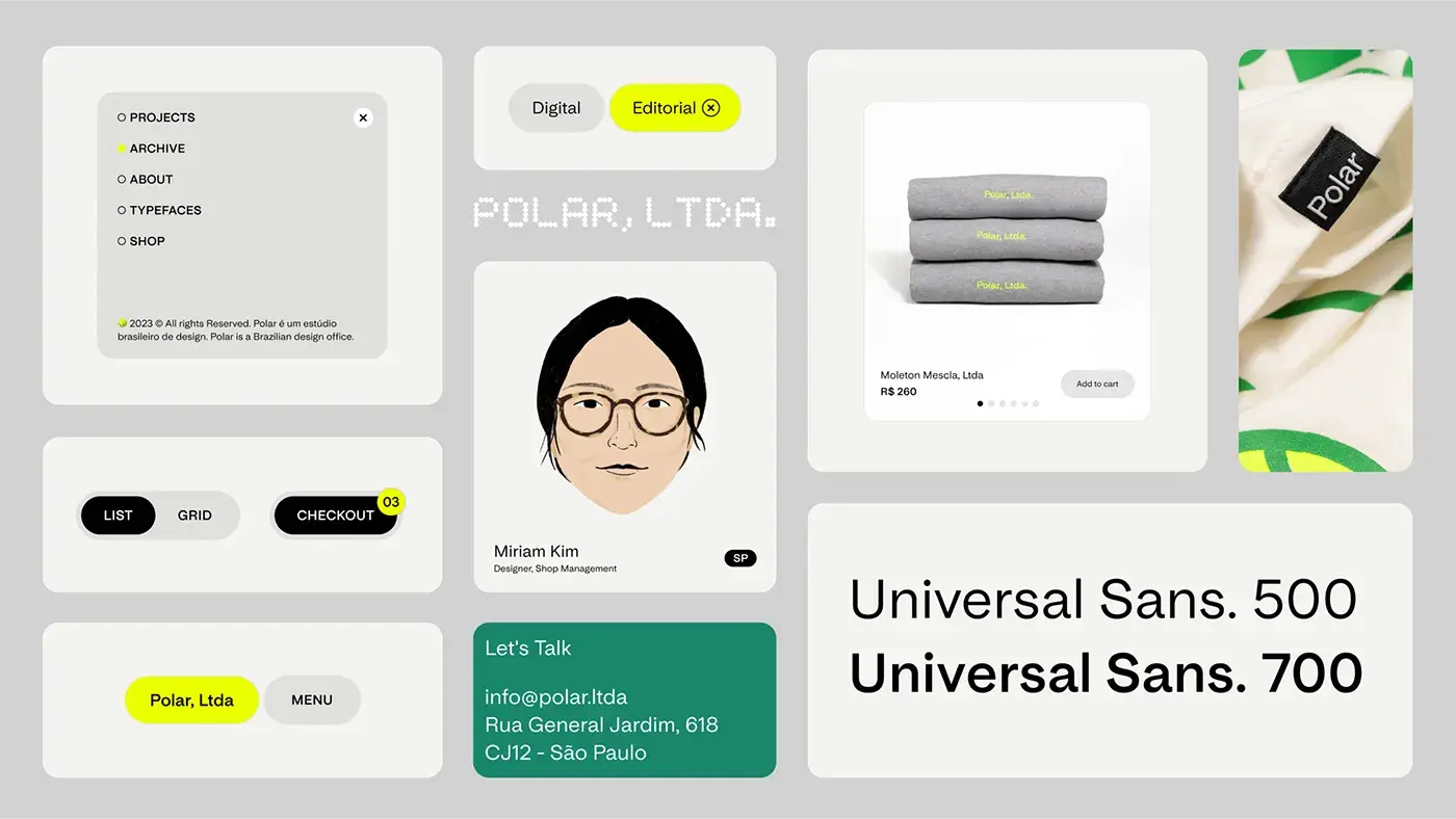 Polar, Ltda.’s portfolio design & visual identity 