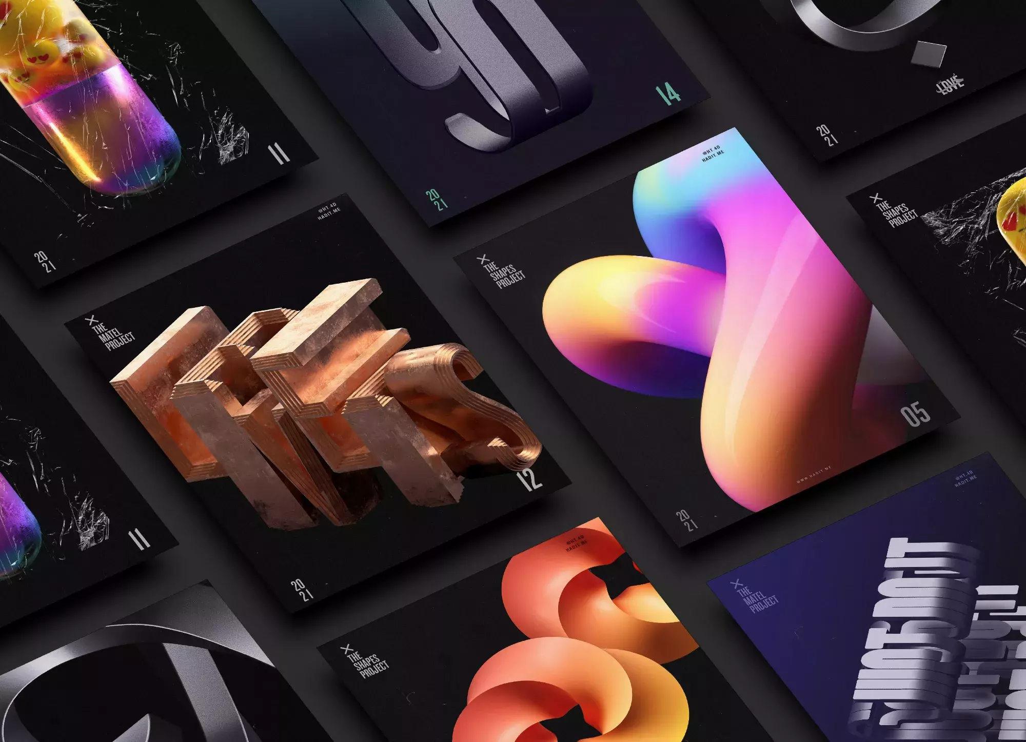 3D Typography Poster Experiments