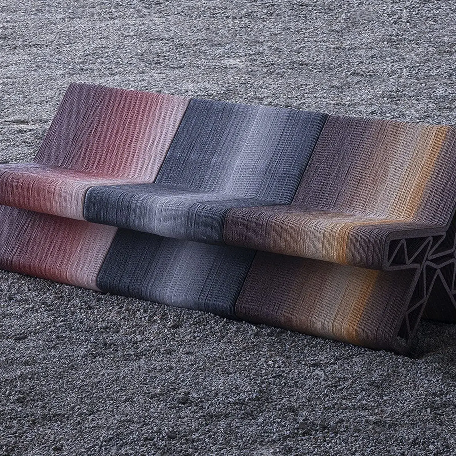 3D printed street furniture BENTU DESIGN Inorganic Growth from demolished urban village waste