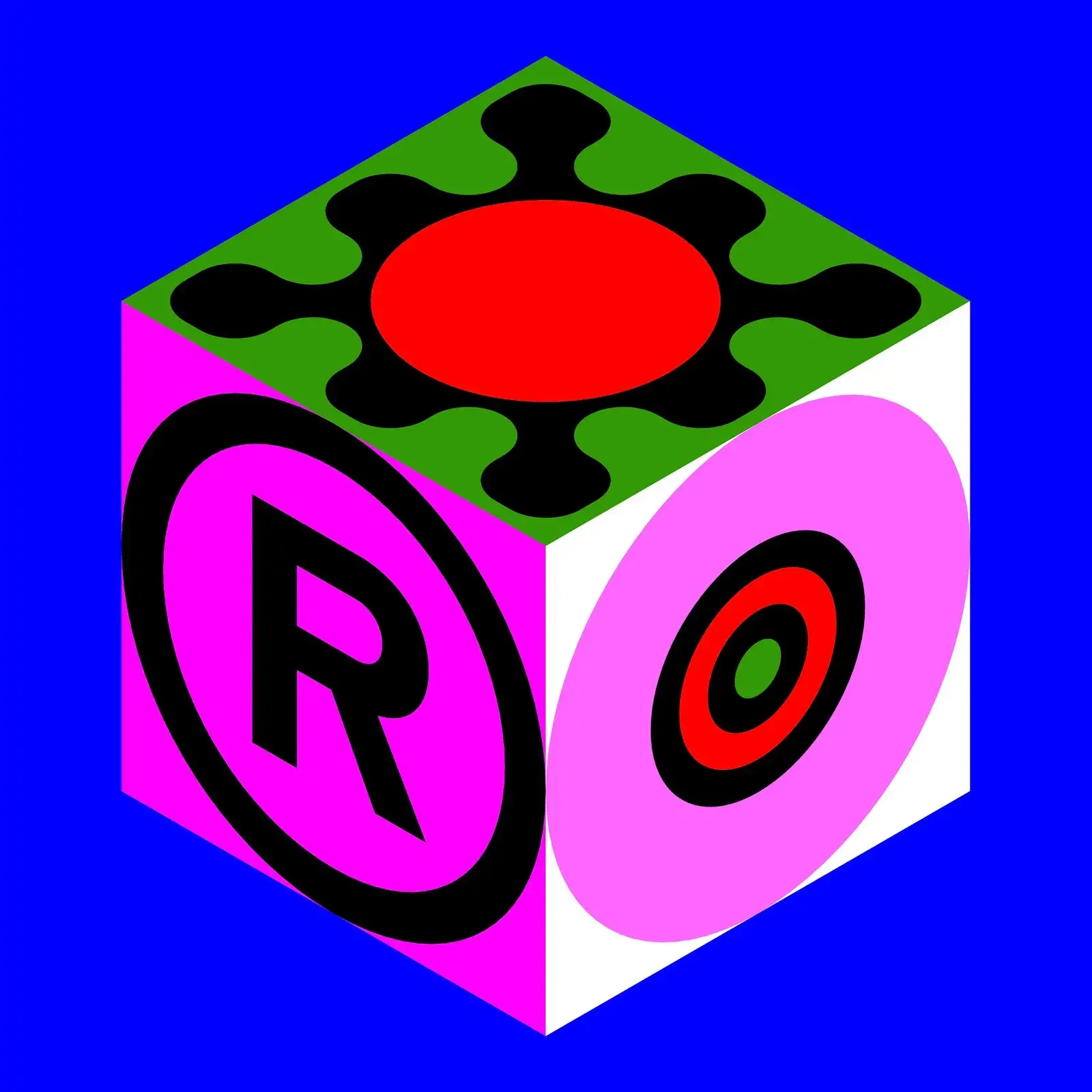 isometric graphic design by Adhemas Batista — modular boxes with bold flat symbols