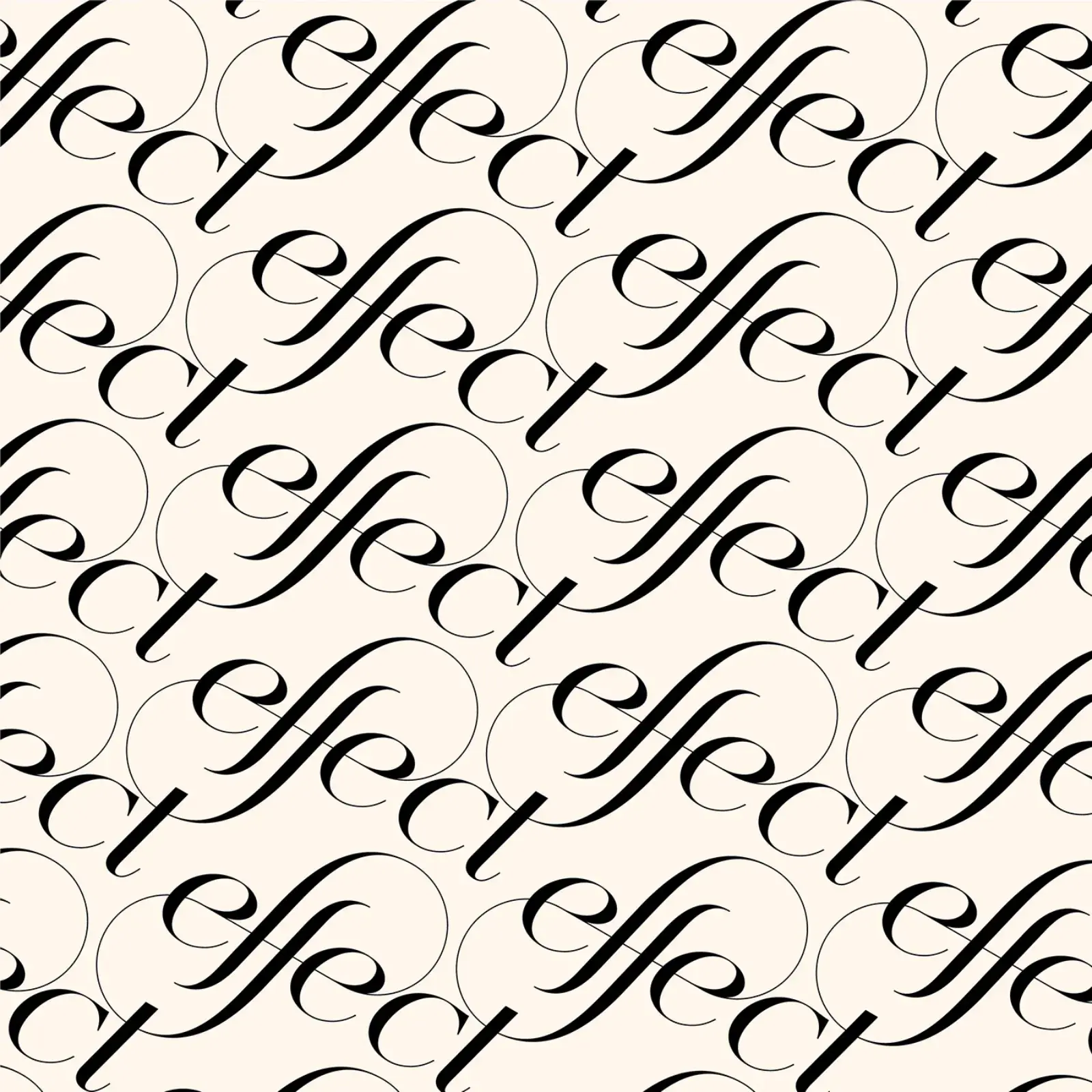 Letters and ligatures creating intricate logo designs