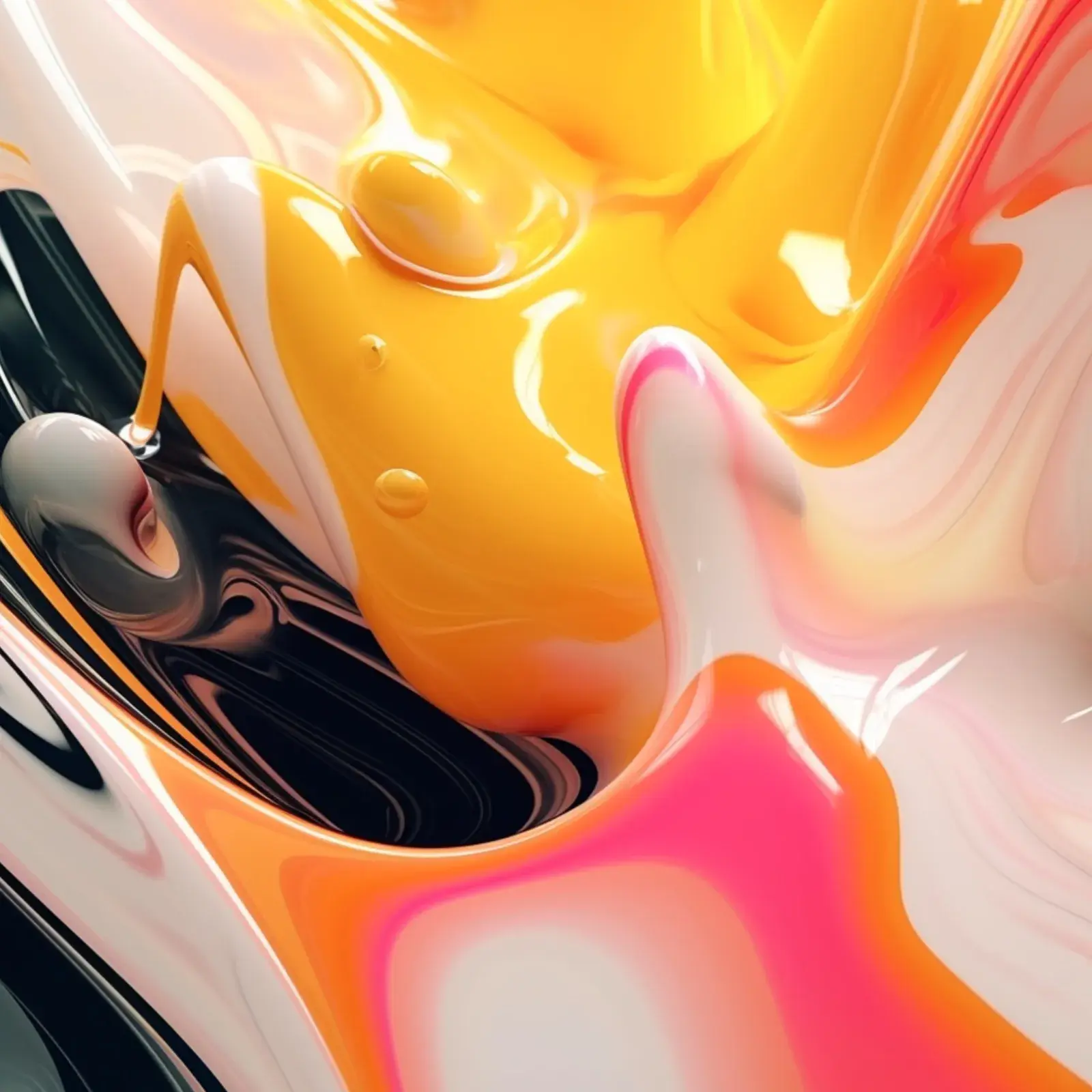 Liquid shapes and retro-Futuristic vibes collide in a digital art extravaganza