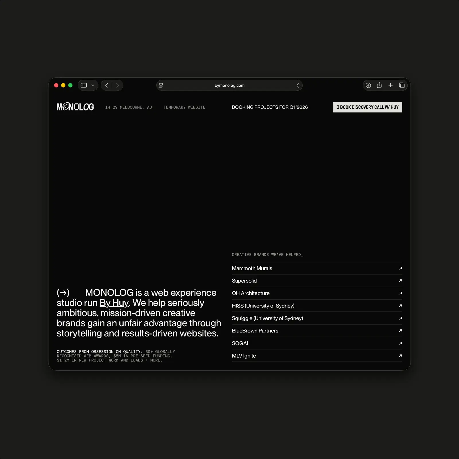 MONOLOG Creative Studio: Huy Nguyen, AI and Webflow