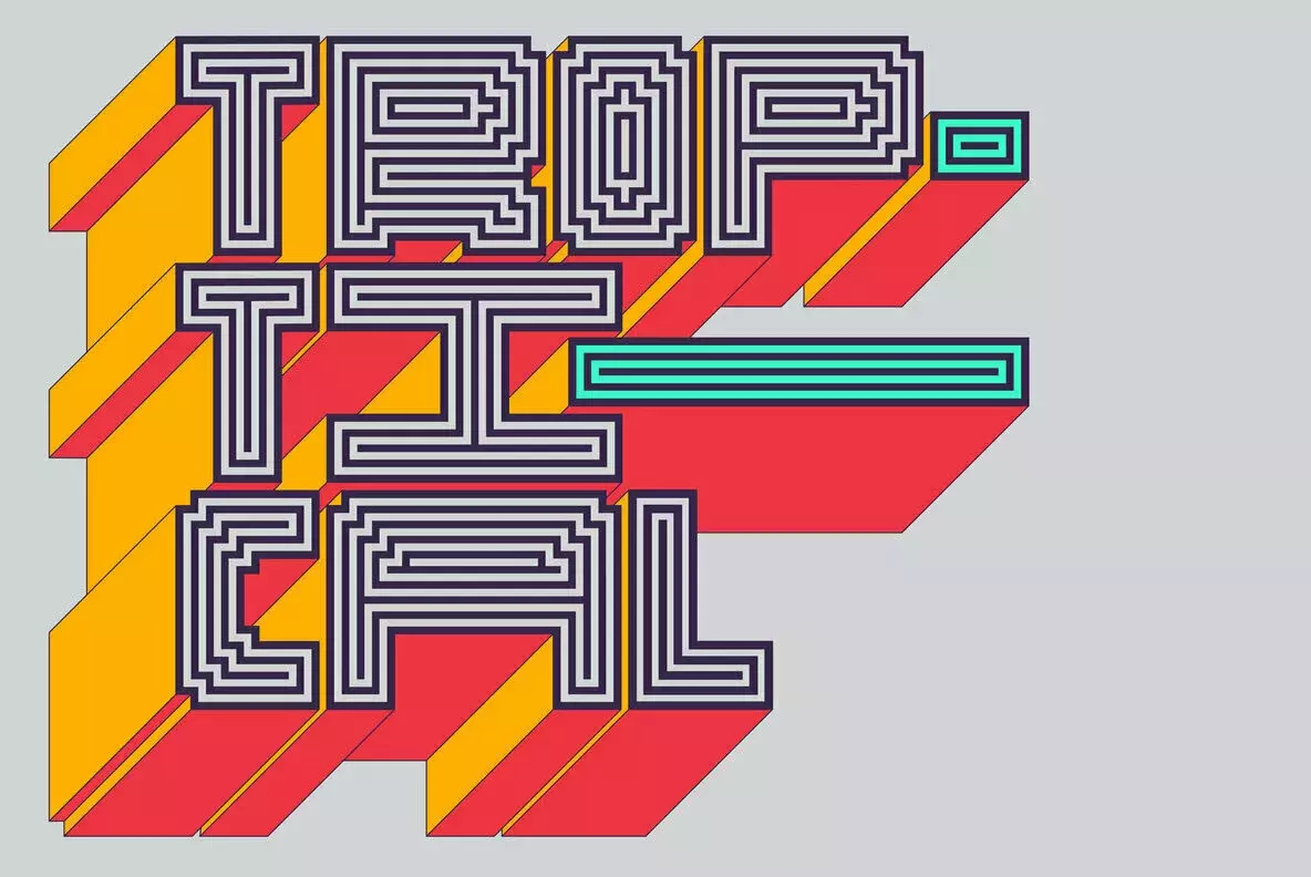 Troptical Hypnotic, Energetic Multilinear Typeface