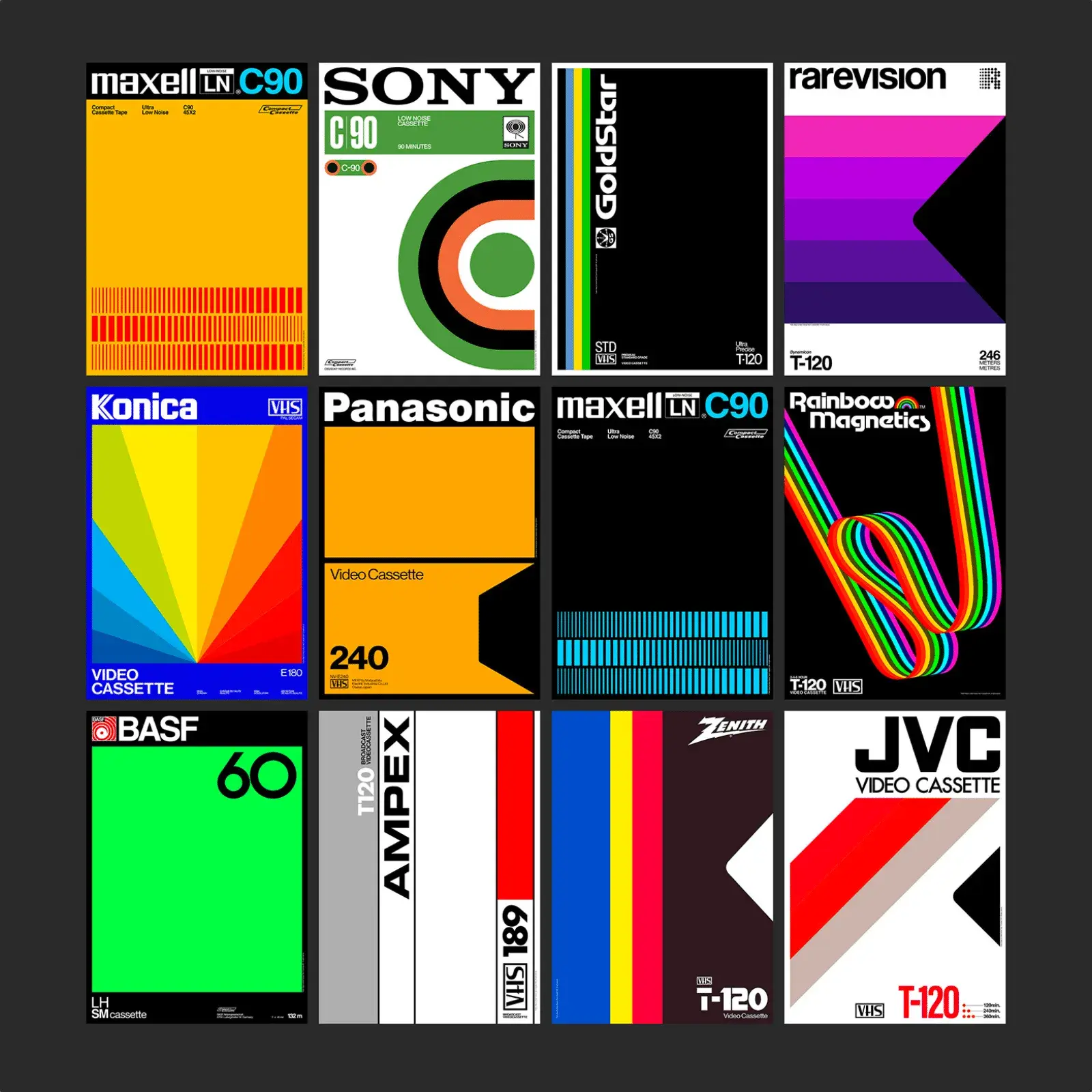 Graphic Design Meets Retro Vibe in Videotape II Posters