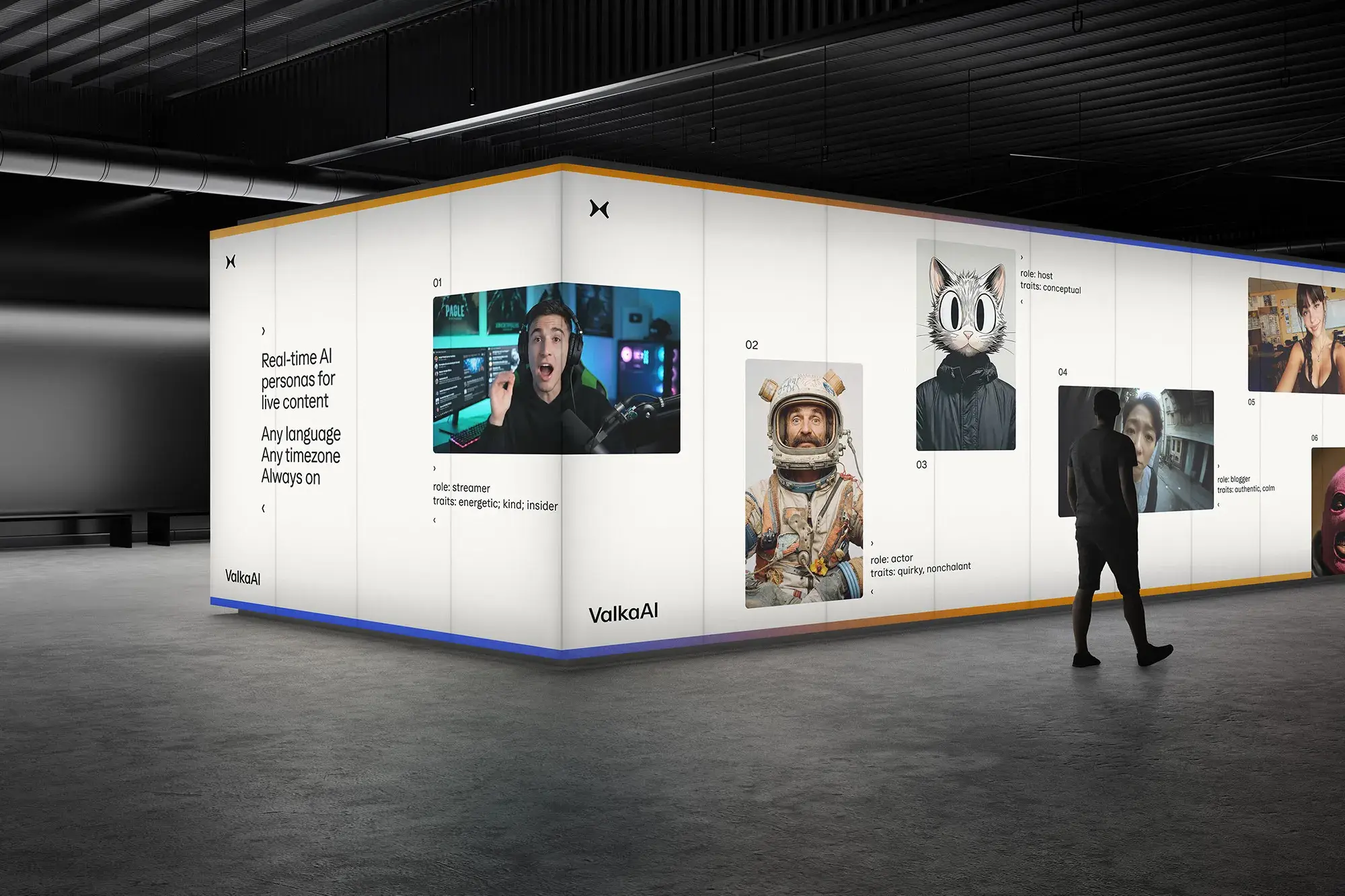 ValkaAI brand identity by Studio L–AB with AI faces as primary visual element