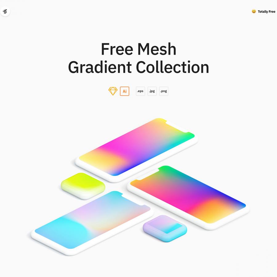Freebie: A collection of mesh gradients by LS Graphics