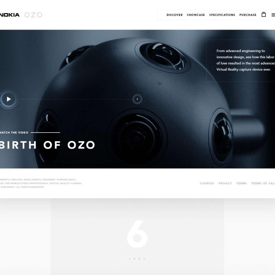 Web Design and Visual Design for Nokia OZO 