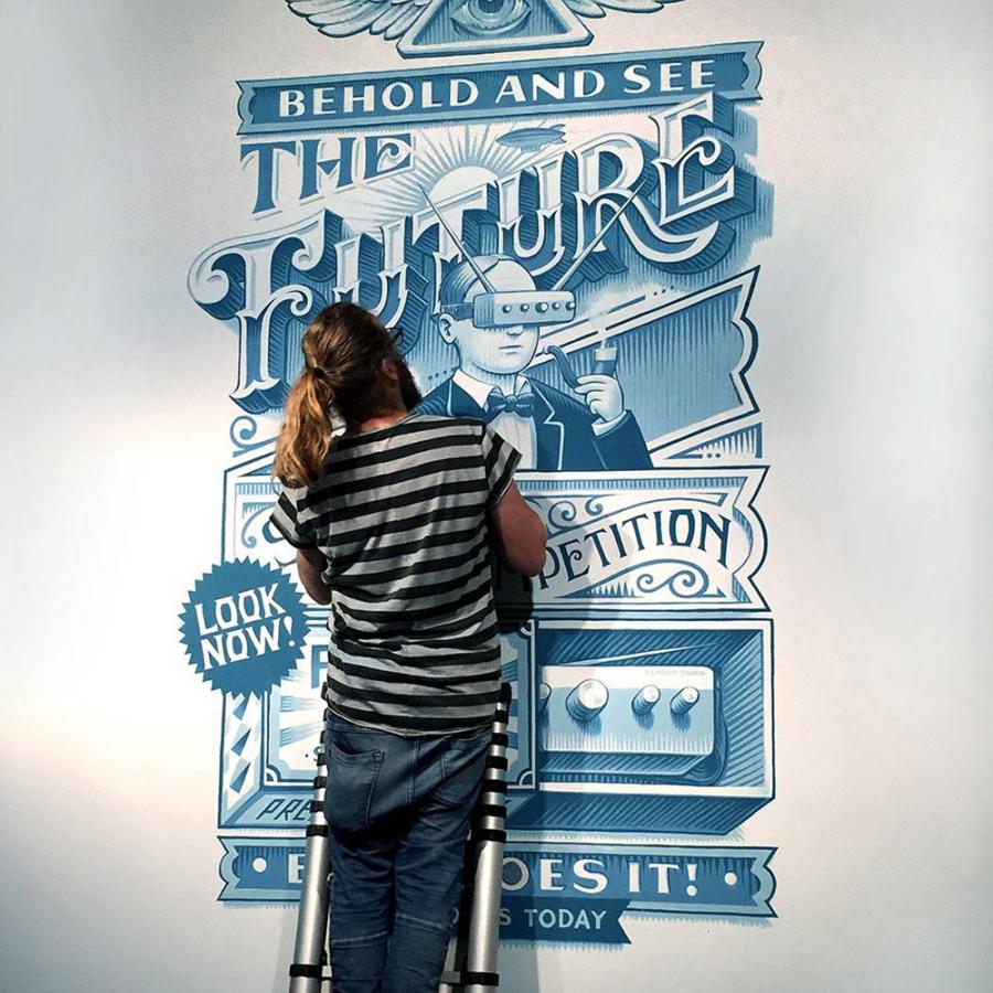 Vintage Advertisement Mural for 72andSunny 