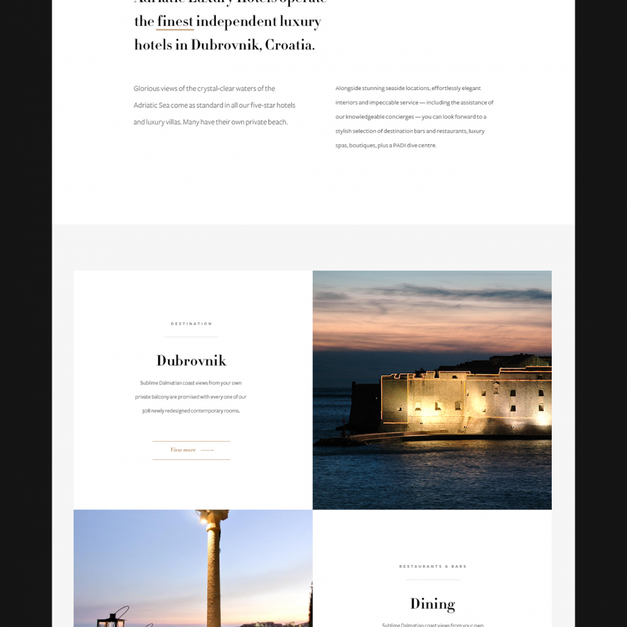 Adriatic Luxury Hotels Website