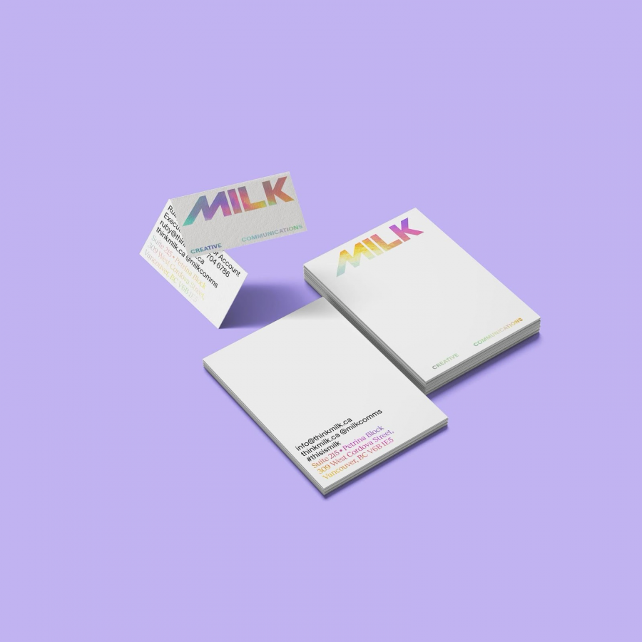 Minimalist and At Times Colorful Brand Identity for MILK