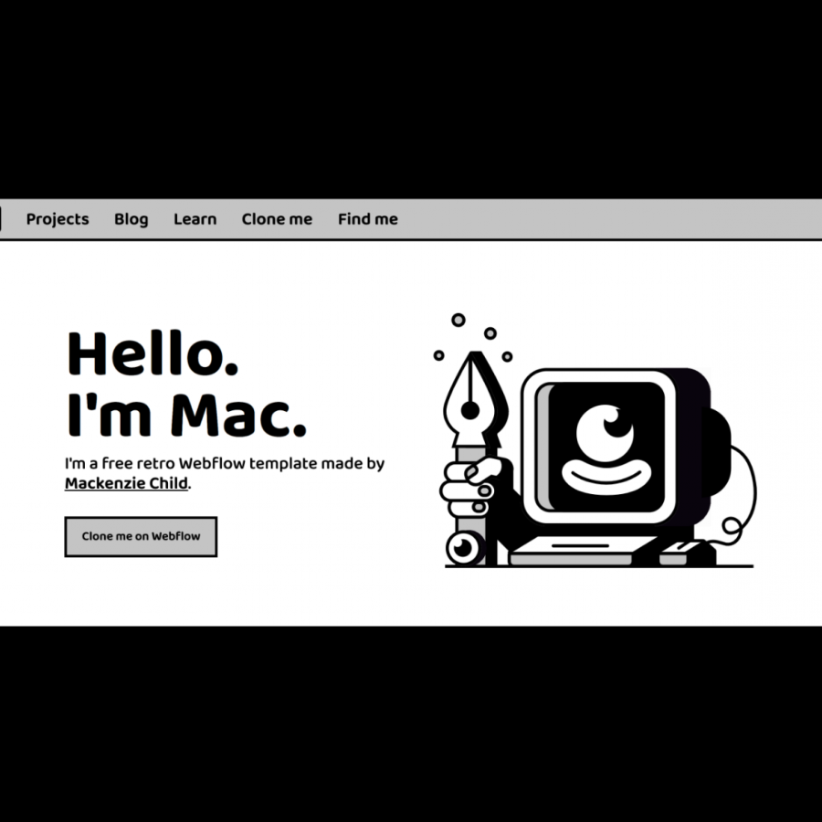 Hello I am Mac, a cloneable template made in Webflow