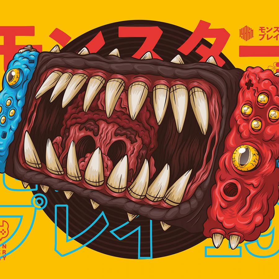 Gamepads turned into Monsters Illustrations