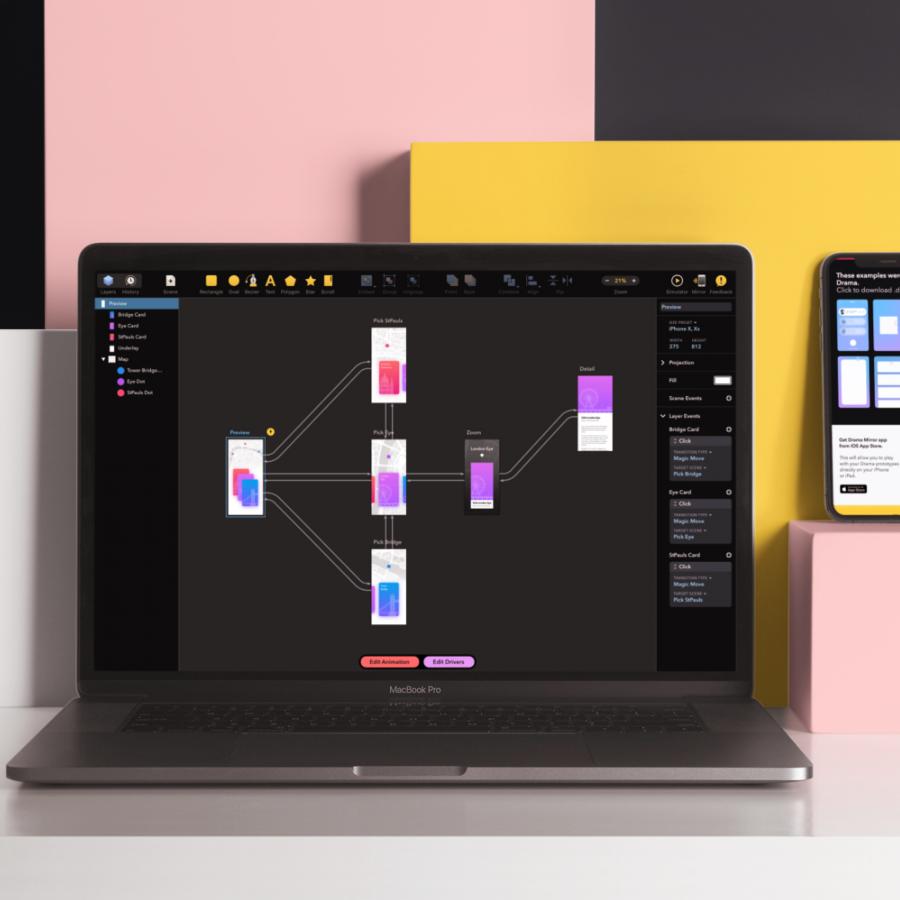 Introducing Drama App, all-in-one design, prototyping, and animation tool