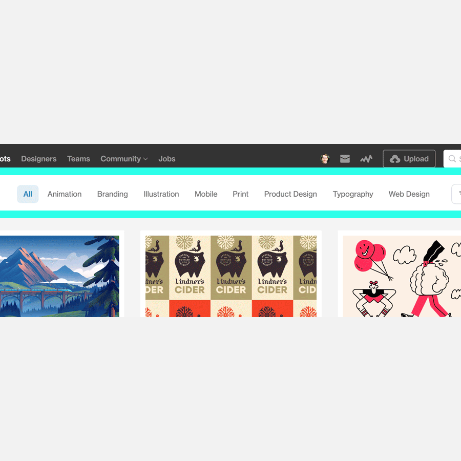 Fresh from Dribbble: Introducing a new browsing navigation and more