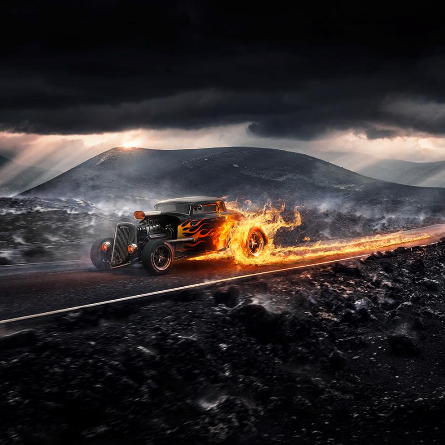 Digital Art in Photoshop: Drive it like its hot!