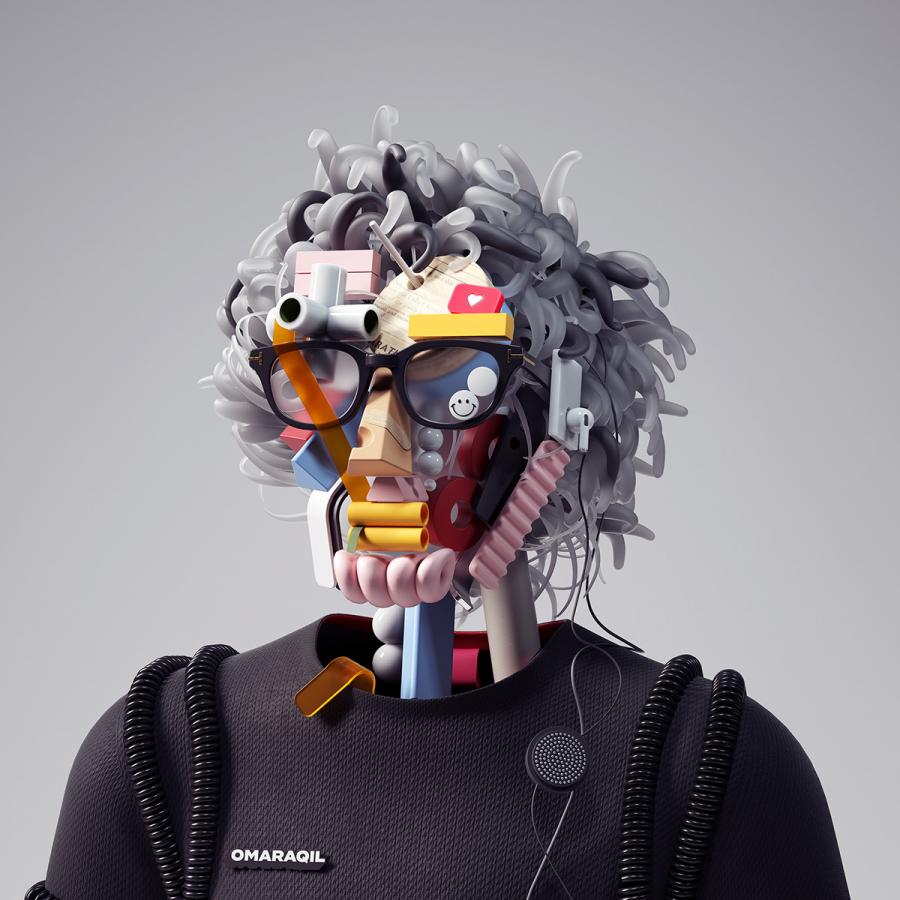 Self-Portraits 2050 — 3D series by Omar Aqil