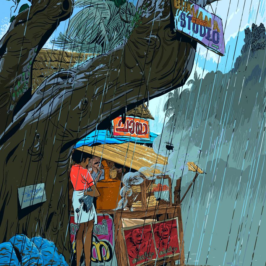 Rain and Life Illustrations by Vipin Das