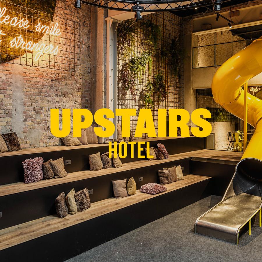 Hip and Sophisticated Brand Identity for Upstairs Hotel